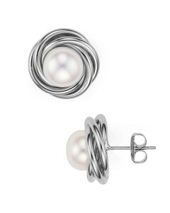�A�N�A ���f�B�[�X �A�N�Z�T���[ �s�A�X�E�C�������O AQUA Bloomingdale's Fine Collection Sterling Silver and Cultured Freshwater Pearl Knot Stud Earrings White/Silver �z���C�g
