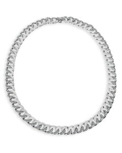 PlXWFC[ fB[X ANZT[ lbNXE`[J[Ey_ggbv [X Kenneth Jay Lane Pav Chain Link Necklace, 16" Silver Vo[