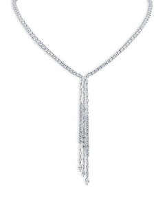 PlXWFC[ fB[X ANZT[ lbNXE`[J[Ey_ggbv [X Kenneth Jay Lane Round & Marquise Cubic Zirconia Lariat Necklace, 16" Silver Vo[