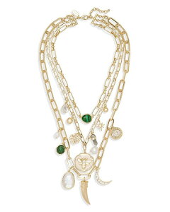 ���C�~�[ �u���b�N ���f�B�[�X �A�N�Z�T���[ �l�b�N���X�E�`���[�J�[�E�y���_���g�g�b�v ���[�X Ramy Brook Stone Charm Jewelry Multi Stone Layered Statement Necklace Gold �S�[���h