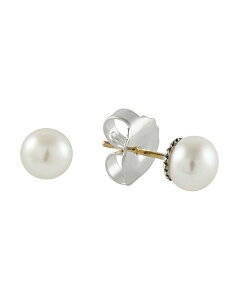 ���S�X ���f�B�[�X �A�N�Z�T���[ �s�A�X�E�C�������O LAGOSterling Silver Luna Fluted Button Post Cultured Pearl Earrings, 8mm White/Silver �z���C�g