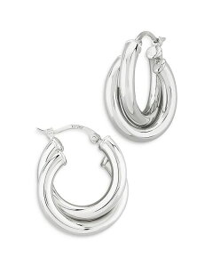 �A�N�A ���f�B�[�X �A�N�Z�T���[ �s�A�X�E�C�������O AQUA Bloomingdale's Fine Collection Medium Double Tube Hoop Earrings in Sterling Silver �V���o�[