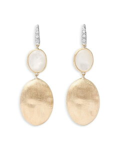 �}���R �r�`�F�S ���f�B�[�X �A�N�Z�T���[ �s�A�X�E�C�������O Marco Bicego 18K White & Yellow Gold Siviglia Mother of Pearl & Diamond Oval Drop Earrings White/Gold �z���C�g