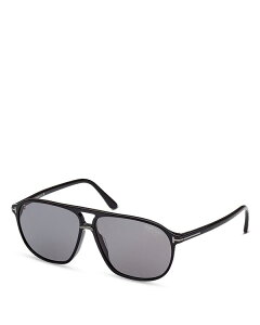 gEtH[h fB[X ANZT[ TOXEACEFA Tom Ford Bruce Polarized Navigator Sunglasses, 61mm Black/Gray Polarized Solid ubN
