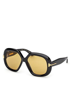 gEtH[h fB[X ANZT[ TOXEACEFA Tom Ford Geometric Sunglasses, 56mm Black/Brown ubN