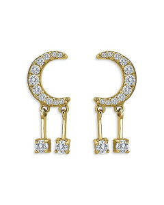 ANA fB[X ANZT[ sAXECO AQUA Pav Cubic Zirconia Crescent Moon Drop Earrings - Exclusive Gold S[h