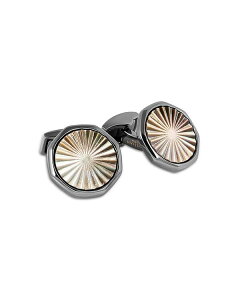 ^eIVA Y ANZT[ JtX{^ Tateossian Sunbursts Gunmetal Plated & Mother of Pearl Cufflinks Grey O[