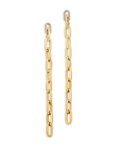 o[gRC fB[X ANZT[ sAXECO Roberto Coin 18K Yellow Gold Navarra Diamond Long Link Dangle Drop Earrings Gold S[h