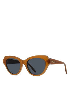 Gx fB[X ANZT[ TOXEACEFA Loewe Slim Geometric Sunglasses, 53mm Caramel/Solid blue u[