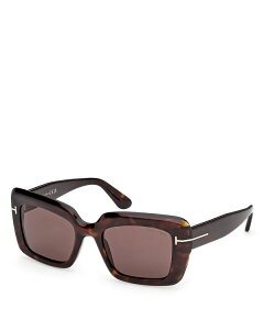 yz gEtH[h fB[X TOXEACEFA ANZT[ Leila Rectangular Sunglasses, 52mm Havana/Brown