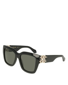 tFK fB[X ANZT[ TOXEACEFA FERRAGAMO Gancini Chain Hinge Square Sunglasses, 55mm Black ubN
