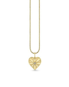 yz Vhj[G@ fB[X lbNXE`[J[Ey_ggbv ANZT[ 14K Yellow Gold Diamond Ace of Hearts Charm Necklace, 16" Gold