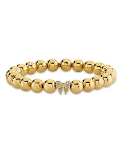 �V�h�j�[�G���@�� ���f�B�[�X �A�N�Z�T���[ �u���X���b�g�E�o���O���E�A���N���b�g Sydney Evan 14K Yellow Goldiamond Bow Beaded Bracelet Gold �S�[���h