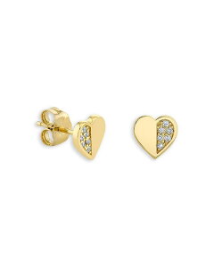 �V�h�j�[�G���@�� ���f�B�[�X �A�N�Z�T���[ �s�A�X�E�C�������O Sydney Evan 14K Yellow Goldiamond Half Pav Heart Stud Earrings, 0.05 tcw Gold �S�[���h