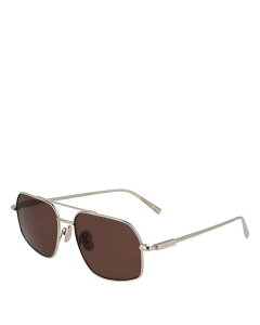tFK fB[X ANZT[ TOXEACEFA FERRAGAMO Prisma Navigator Sunglasses, 58mm Gold/Brown uE