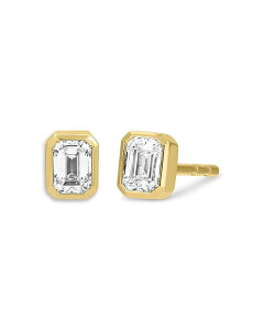 �G�t�R���N�V���� ���f�B�[�X �A�N�Z�T���[ �s�A�X�E�C�������O 14K Yellow Gold EF Collection Diamond Emerald Cut Solitaire Stud Earrings Gold �S�[���h