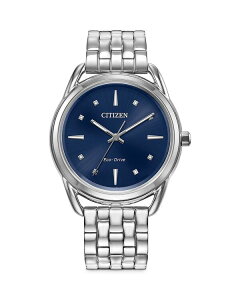 �V�`�Y�� ���f�B�[�X �A�N�Z�T���[ �r���v Citizen Eco Drive Dress Classic Watch, 36mm Blue/Silver �u���[