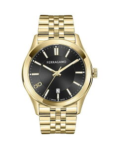 tFK fB[X ANZT[ rv FERRAGAMO Classic Watch, 42mm Black/Gold ubN