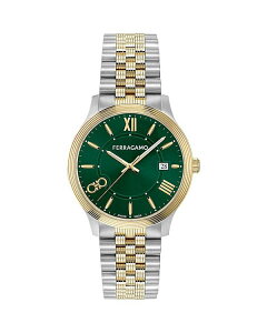 tFK fB[X ANZT[ rv FERRAGAMO Duo Watch, 40mm Green/Two-Tone O[