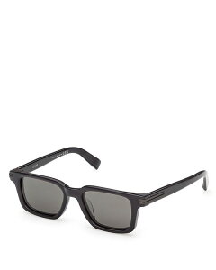 [jA fB[X ANZT[ TOXEACEFA ZEGNA ZENGA Rectangular Sunglasses, 52mm Gray/Smoke O[
