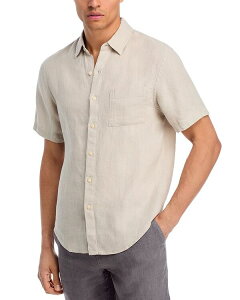 �A���b�N�X�N���[�� ���f�B�[�X �g�b�v�X �V���c ���M�����[�t�B�b�g ���l�� Alex Crane Ola Regular Fit Linen Shirt Bone