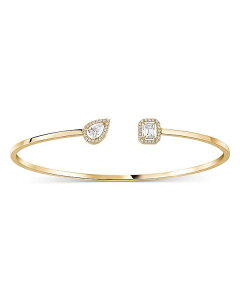 ���V�J ���f�B�[�X �A�N�Z�T���[ �u���X���b�g�E�o���O���E�A���N���b�g Messika 18K White Gold My Twin Diamond Pear & Emerald Cutoi & Moi Halo Cuff Bracelet Gold �S�[���h