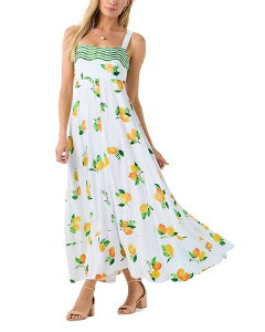 �e�B�A�[���n���C ���f�B�[�X �g�b�v�X �����s�[�X �}�L�V Tiare Hawaii Sicily Maxi Dress Limoncello White �z���C�g