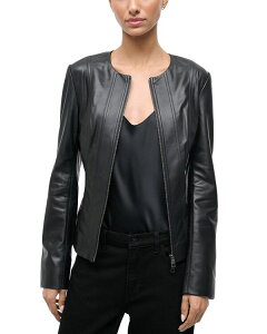 �X�^�E�h ���f�B�[�X �A�E�^�[ �W���P�b�g�E�u���]�� ���U�[ STAUD Wells Leather Jacket Black �u���b�N