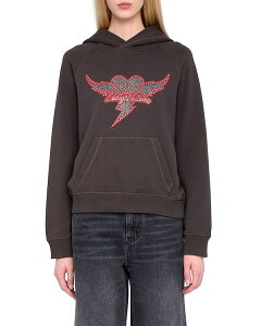 �U�f�B�O �G ���H���e�[�� ���f�B�[�X �A�E�^�[ �p�[�J�[�E�X�E�F�b�g Zadig & Voltaire Georgy Embellished Hoodie Carbone