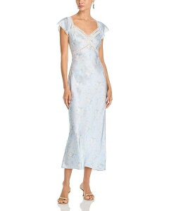 ���u�X�n�b�N�t�@���V�[ ���f�B�[�X �g�b�v�X �����s�[�X �V���N LoveShackFancy Eline Silk Dressnowdrop Blue �u���[