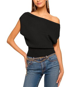 ���C�~�[ �u���b�N ���f�B�[�X �A�E�^�[ �j�b�g�E�Z�[�^�[ �E�[�� Ramy Brook Chet Wool Off Shoulder Sweater Black �u���b�N