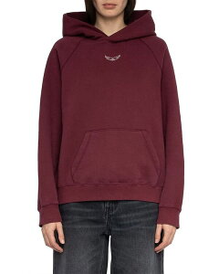 �U�f�B�O �G ���H���e�[�� ���f�B�[�X �A�E�^�[ �p�[�J�[�E�X�E�F�b�g Zadig & Voltaire Georgy Heart Embellished Hoodie Burgundy �o�[�K���f�B