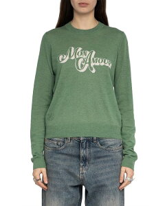 �U�f�B�O �G ���H���e�[�� ���f�B�[�X �A�E�^�[ �j�b�g�E�Z�[�^�[ Zadig & Voltaire Miss Mon Amour Cashmere Sweater Verveine