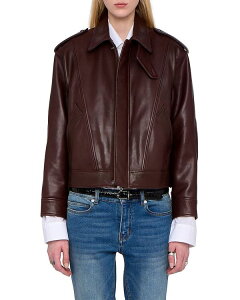 �U�f�B�O �G ���H���e�[�� ���f�B�[�X �A�E�^�[ �W���P�b�g�E�u���]�� ���U�[ Zadig & Voltaire Kimo Leather Jacket Burgundy �o�[�K���f�B