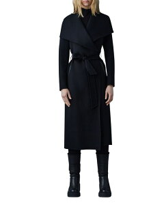 �}�b�J�[�W�� ���f�B�[�X �A�E�^�[ �R�[�g �E�[�� Mackage Mai Lightweight Wrap Wool Coat Black �u���b�N