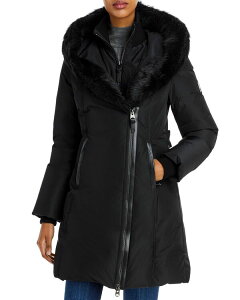 �}�b�J�[�W�� ���f�B�[�X �A�E�^�[ �p�[�J�[�E�X�E�F�b�g �R�[�g �_�E�� Mackage Kay Hoodedown Shearling Coat Black �u���b�N