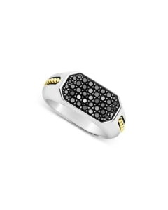 ���S�X ���f�B�[�X �A�N�Z�T���[ �����O LAGOS Anthem Two Tone Octagon Black Diamond Ring Black/Silver �u���b�N