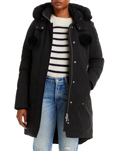 ���[�X�i�b�N�� ���f�B�[�X �A�E�^�[ �W���P�b�g�E�u���]�� �p�[�J�[ �_�E�� Moose Knucklestirling Shearling Trim Down Parka Black / Black Shearling �u���b�N