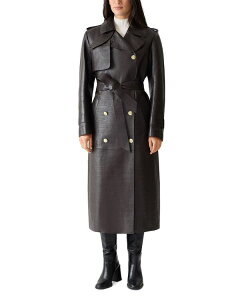 �}�b�J�[�W�� ���f�B�[�X �A�E�^�[ �R�[�g Mackage Gael Croc Embossed Trench Coat Coffee �R�[�q�[