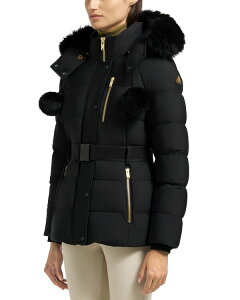 ���[�X�i�b�N�� ���f�B�[�X �A�E�^�[ �W���P�b�g�E�u���]�� �_�E�� Moose Knuckles Gold Cambria Shearling Trim Down Jacket Black �u���b�N