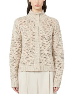 �}�b�N�X�}�[�� ���f�B�[�X �A�E�^�[ �J�[�f�B�K�� �X�p���R�[�� �j�b�g Max Mara Studio Ghinea Diamond Knit Sequin Cardigan Beige �x�[�W��