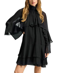 ���F���j�J �x�A�[�h ���f�B�[�X �g�b�v�X �����s�[�X �~�j �V���N Veronica Beard Adlington Silk Mini Dress Black �u���b�N