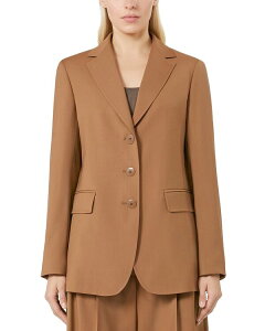 �}�b�N�X�}�[�� ���f�B�[�X �A�E�^�[ �W���P�b�g�E�u���]�� �E�[�� �u���U�[ Max Mara Studio Wool Notched Lapel Blazer Hazelnut B