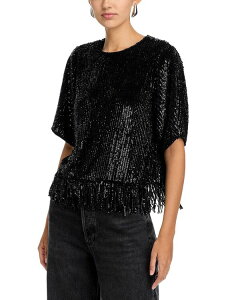 �R�r�[�n���y���� ���f�B�[�X �g�b�v�X �V���c �X�p���R�[�� �u���E�X Kobi Halperin Yona Sequin Blouse Black �u���b�N
