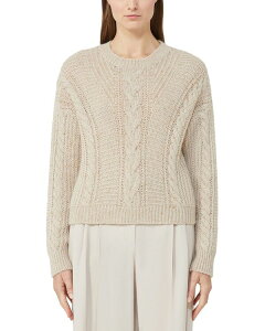 �}�b�N�X�}�[�� ���f�B�[�X �A�E�^�[ �j�b�g�E�Z�[�^�[ �N���[�l�b�N Max Mara Studio Crasso Crewneck Cable Knit Sweater Beige �x�[�W��