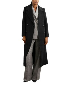 ���C�X ���f�B�[�X �A�E�^�[ �R�[�g REISS Dorian Faux Fur Collar Coat Black �u���b�N