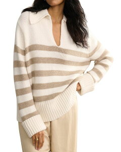 �W�F�j�[�P�C�� ���f�B�[�X �A�E�^�[ �j�b�g�E�Z�[�^�[ Jenni Kayne Phoebe Cashmere Striped Sweater Ivory/Toastripe �A�C�{���[