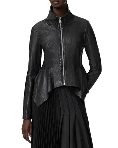 �I�[���Z�C���c ���f�B�[�X �A�E�^�[ �W���P�b�g�E�u���]�� ���U�[ ALLSAINTS Grace Leather Biker Jacket Black �u���b�N