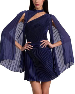 �A���X�A���h�I���r�A ���f�B�[�X �g�b�v�X �����s�[�X �v���[�c �~�j Alice and Oliviaurelie Pleated Mini Dress Midnight Blue �u���[