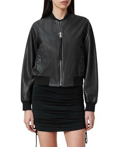 �I�[���Z�C���c ���f�B�[�X �A�E�^�[ �W���P�b�g�E�u���]�� ���U�[ ALLSAINTS Orten Leather Bomber Jacket Black �u���b�N